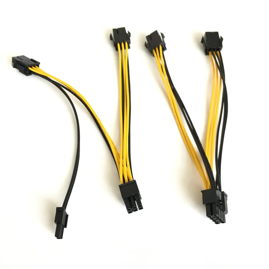 GPU Molex 8 pin (6+2) PCI Express male to 2 x Dual PCIe 6 pin Female Graphics Video Card PCI-E VGA Splitter Hub Power Cable