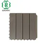 Barefoot-friendly WPC interlocking composite deck tiles, waterproof, sanding solar decking tiles
