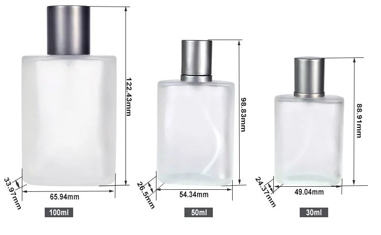 Free Samples Luxury 30ml 50ml 100ml Frosted Oblate Shape Glass Mist 