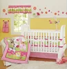 TINGYU 7 Pieces Cotton/Velvet International Regular Size Bed Sheet Set Embroidery Quilt Happy Zebra Baby Crib Bedding Set