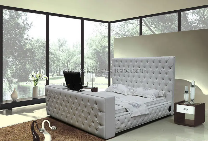 2017 Alibaba Hot Tufted Design Half Leather Tv Beds G922 2017 Alibaba Hot Tufted Design Half Leather Tv Beds G922