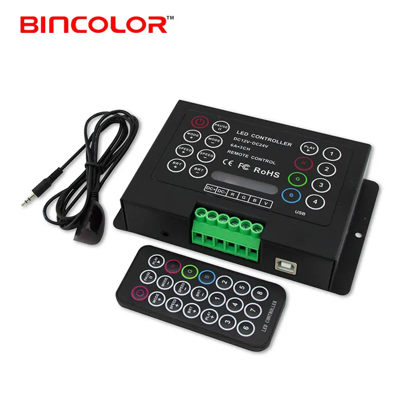 BC-380-6A 3 channel 21 key ir remote control 6A diy multifunction led strip rgb controller