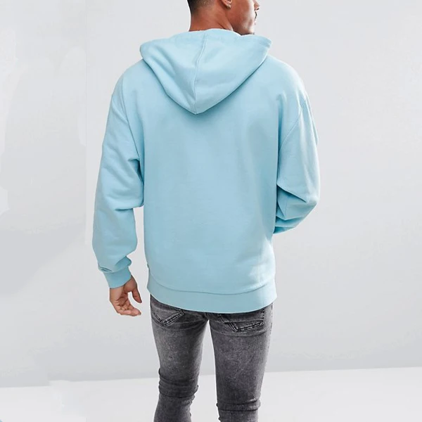 Men's Clothing Wholesale 100% Cotton Plain Light Blue Hoodie With ...