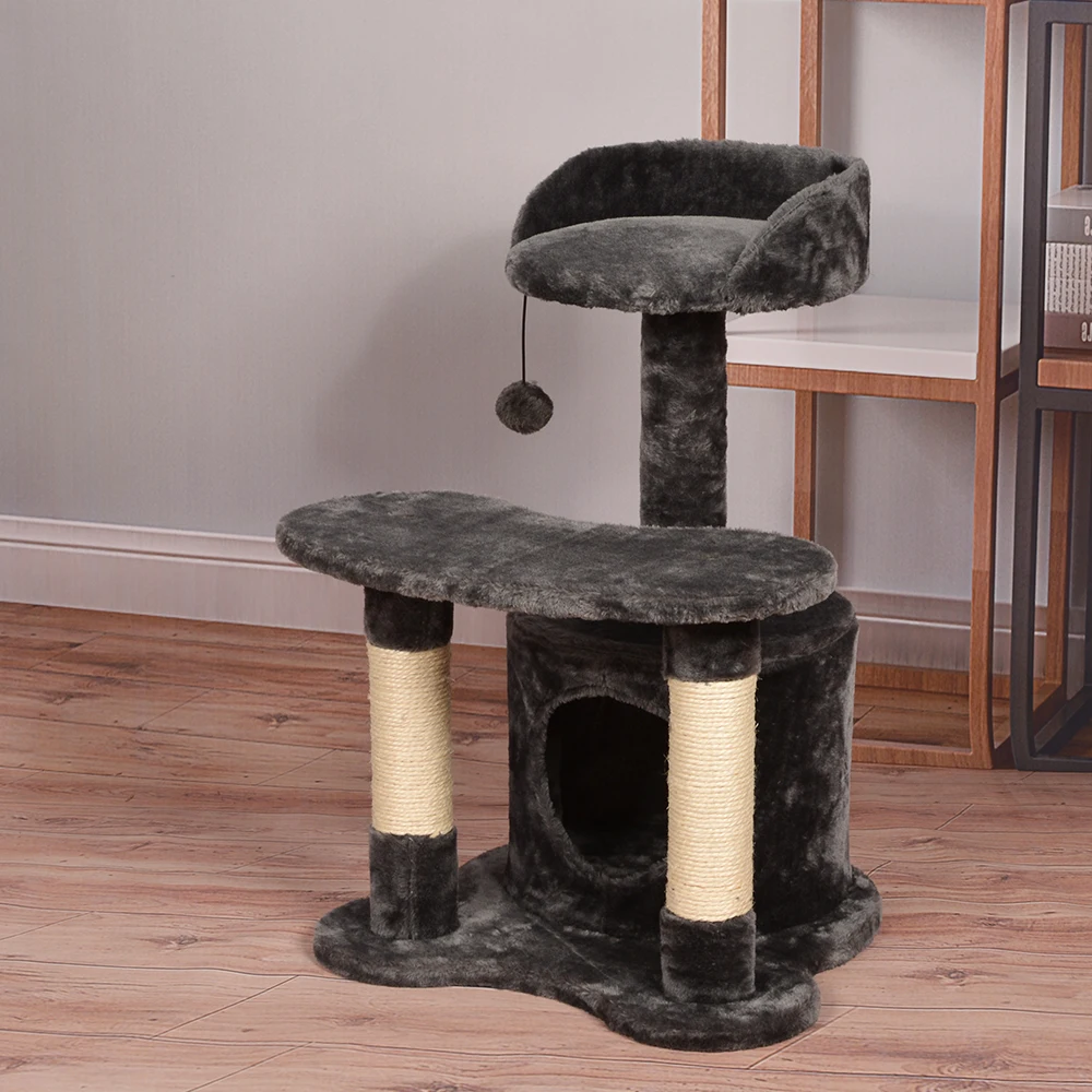 Small Large Size Dark Grey High Quality Pet Scratcher House Tower Condo