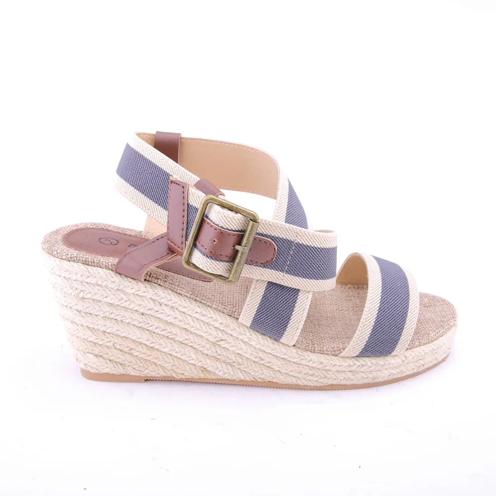 2018 Summer comfortable women's barefoot platform espadrille wedge sandals