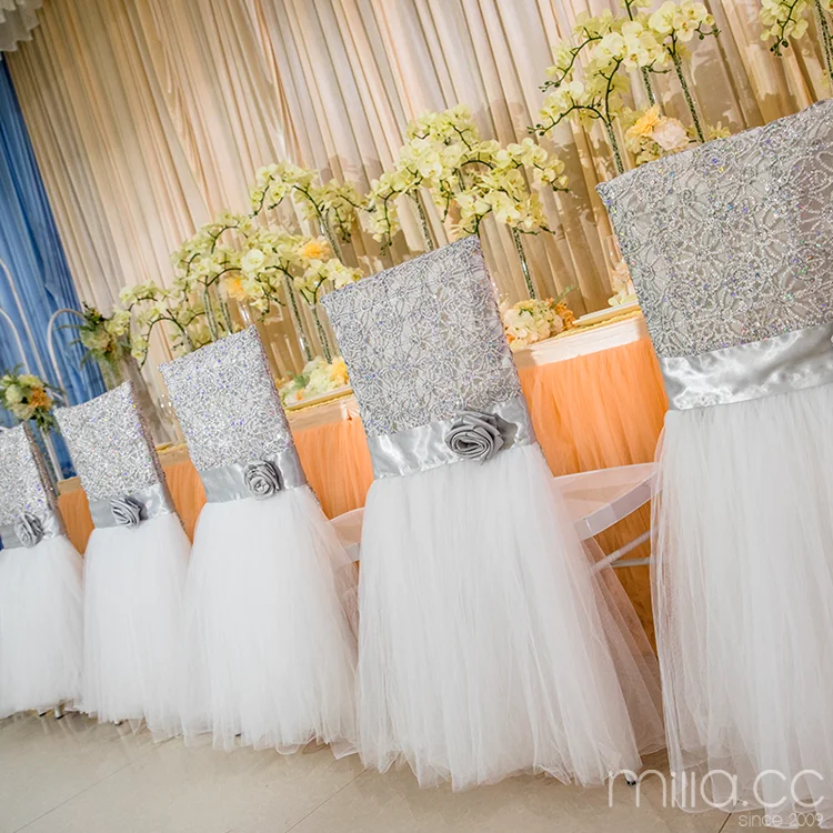 Romantic Elegant 3d Flower Lace Tulle Chiavari Chair Covers Wedding ...