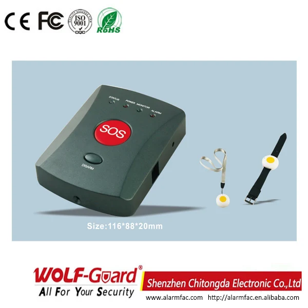 Wolf-Guard 433MHz GSM Elderly SOS Emergency for Home Alarm System Panic Button