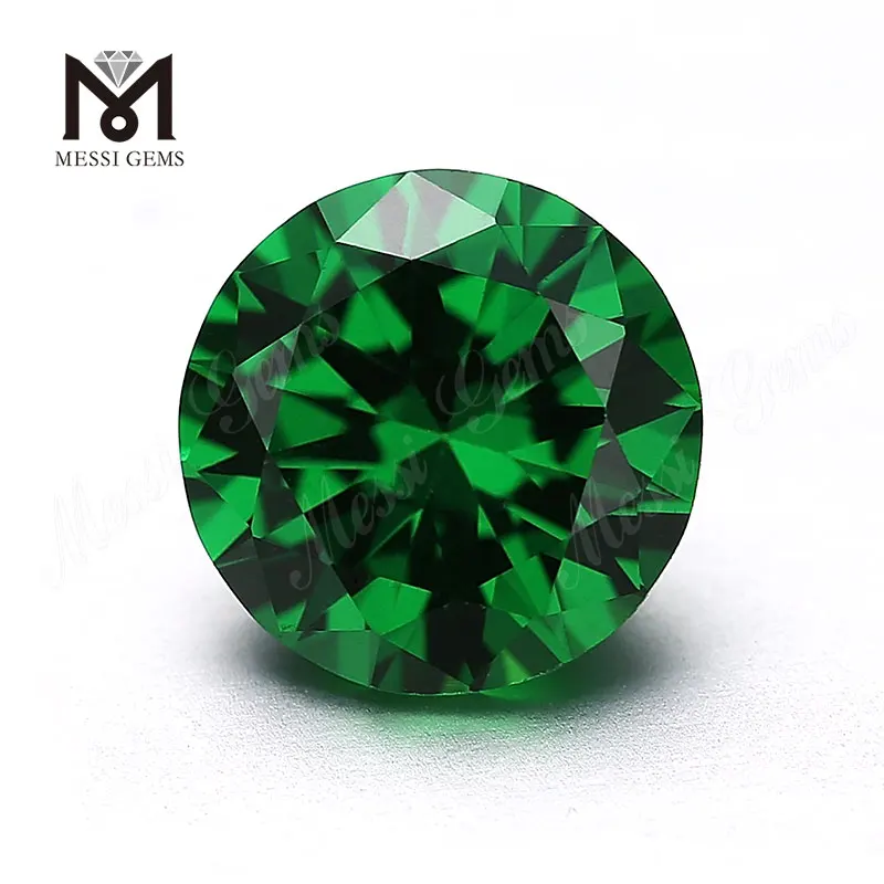 Lupum Green CZ solutam gemstone per 8mm synthetica cubica zirconia lapis