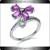Wholesale Flower Shape Prong Setting 925 Silver Lavender Ring with CZ stone