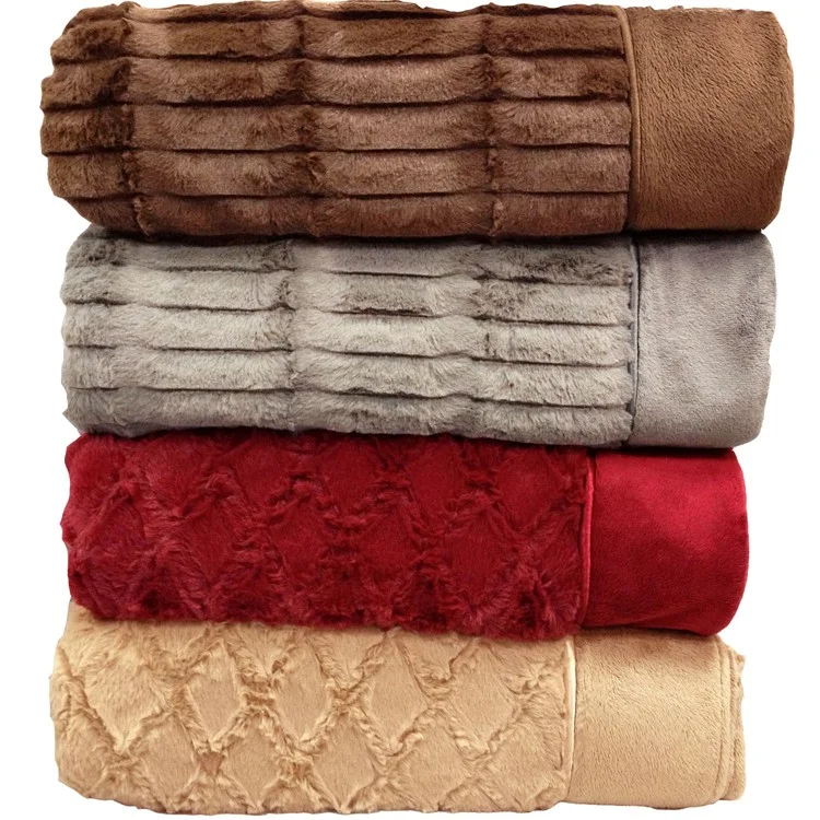 Szplh Nbplh 100 Polyester Stripe And Diamond Pattern Pv Plush