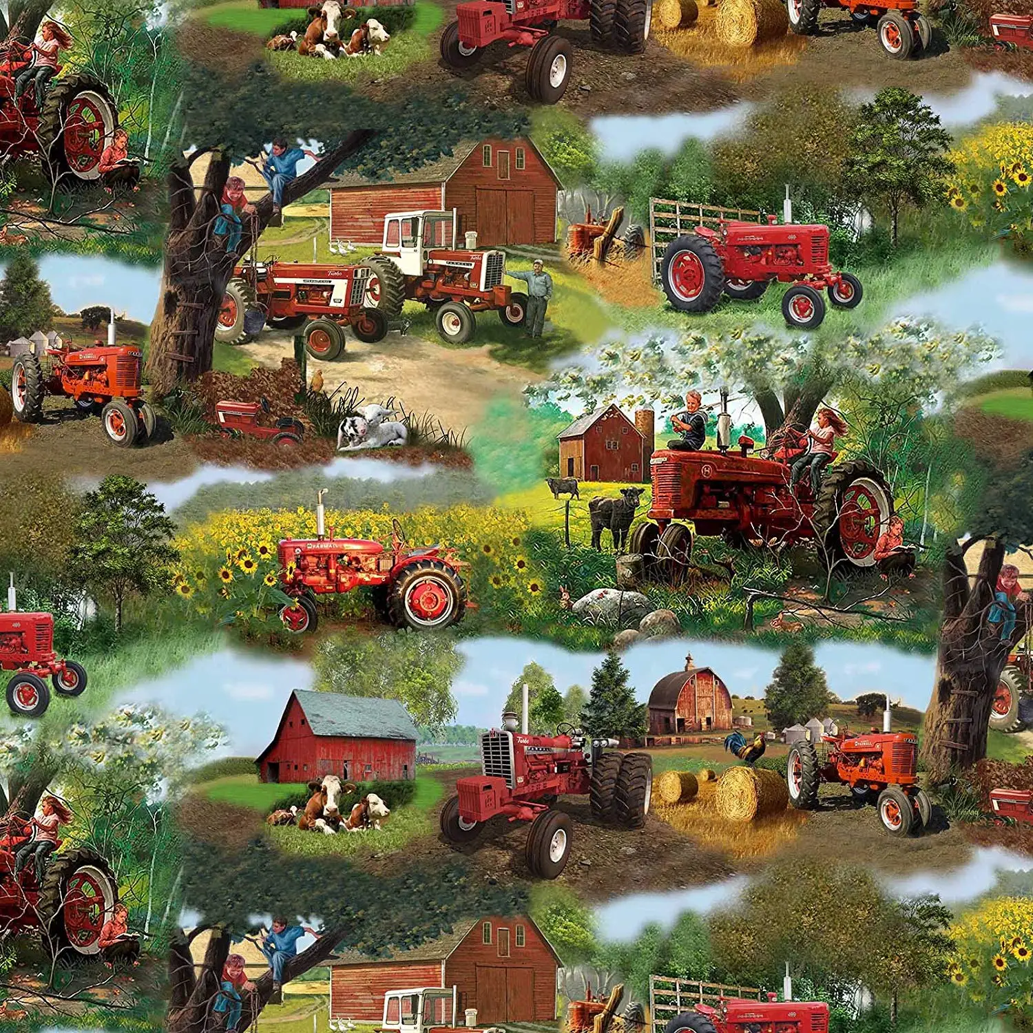 Fabric Crafts International Harvester Farmall Tractor Riding Farmers