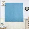 Modern Faux Linen And Velvet Fabric Sky Blue Colors Magic Tape Curtains For The Bedroom