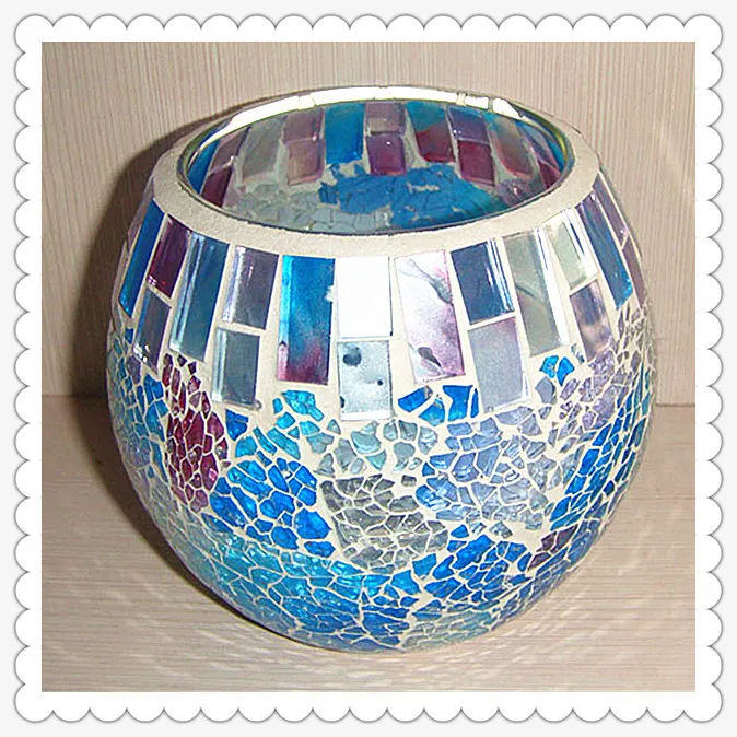 Different Design Table Centerpiece Replacement Glass Crackle Mosaic