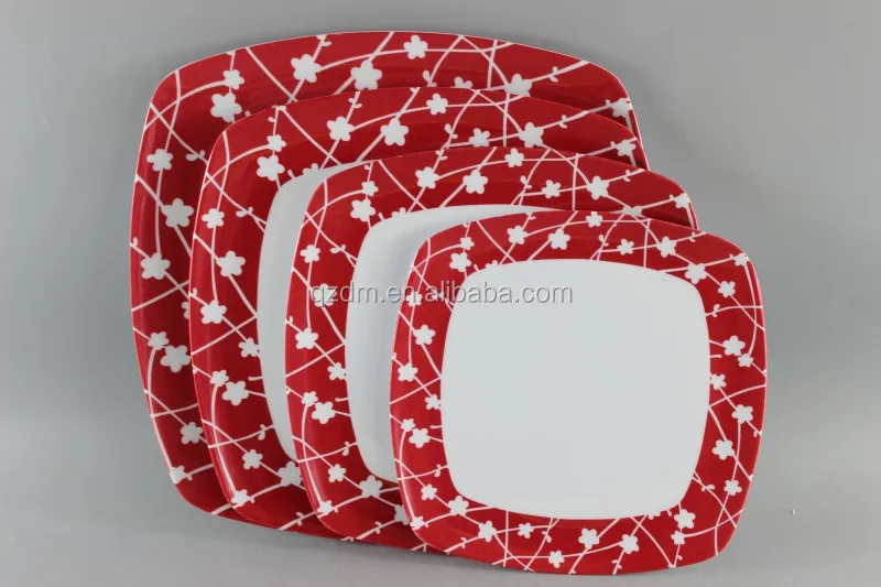 Factory Supply Melamine camping Dinner plate , Square dinner set