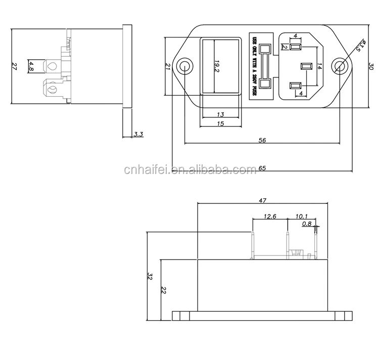 IEC C14 Ac Power Connector Socket With Fuse and Switch for Industrial ...