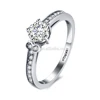 Noble Jewelry Fashion Plated Silver Emerald zircon wedding rings women size 6-9