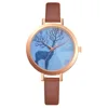 Lvpai Women's watches fashion ladies wrist watches clock Quartz Leather Band Deer head blue woman Watch Analog Wrist Watch