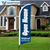 Shop street frony display custom flying open house real estate feather flag banner with pole