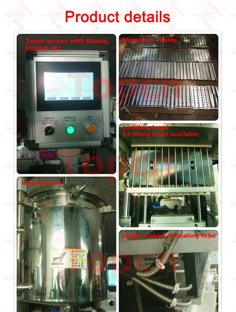 12 Heads Automatic Lipstick Lip Balm Filling Machine Lipstick Making