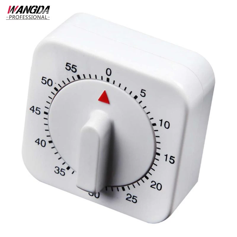 White Square 60-Minute Mechanical Timer Reminder Counting For Kitchen NoveltyQ9 