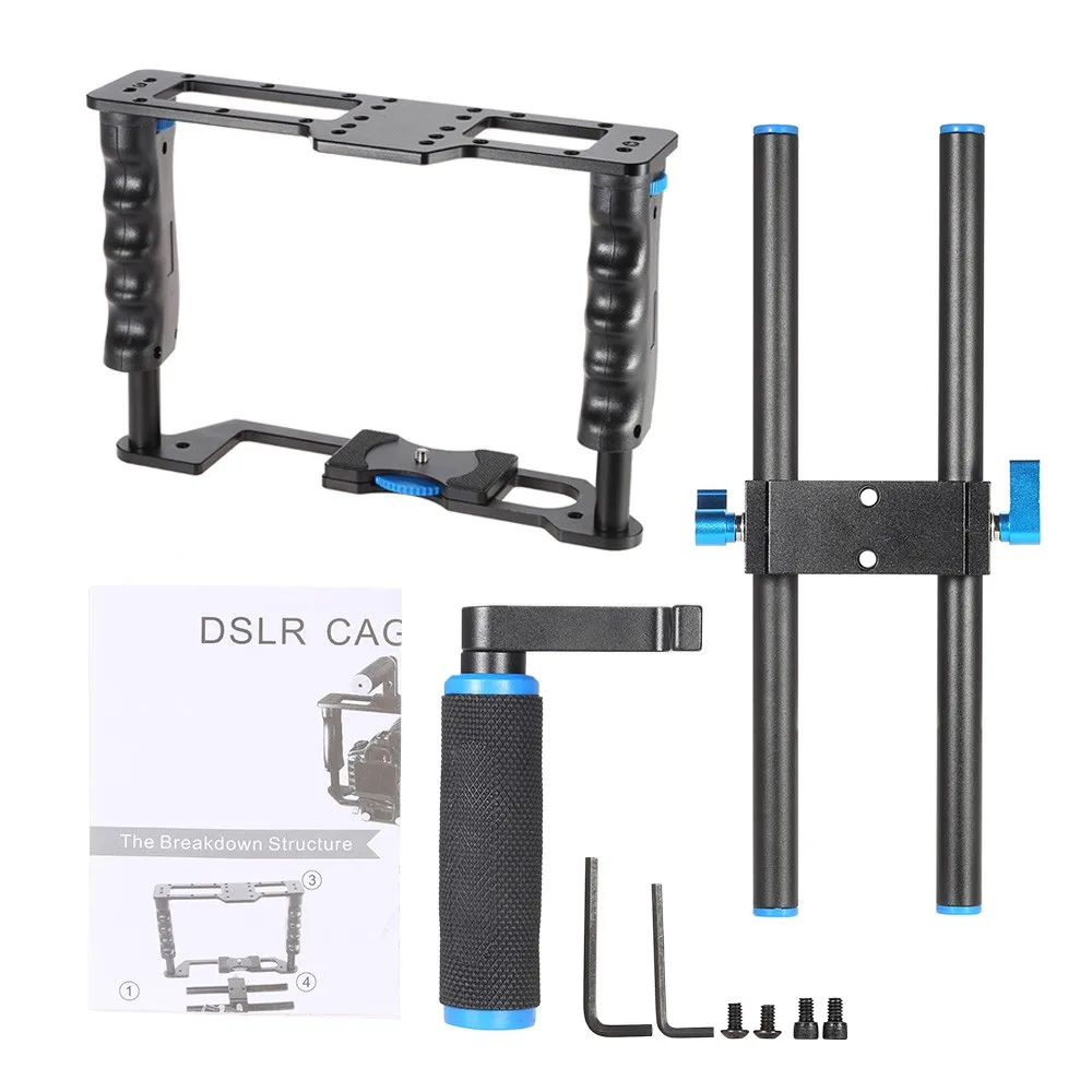 Photo Studio Video Dslr Cage Aluminum C2 With Handle Big Load