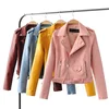 SP2458A Western Fashion Candy Colors Zipper Up Women Pu Leather Jackets