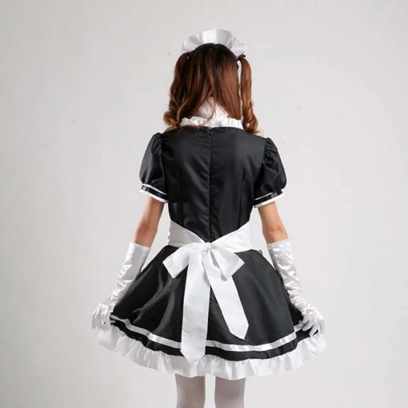PF 2021 Adult Japanese Girl Maid Uniform Cosplay Lolita Dress Set Purple Details about    