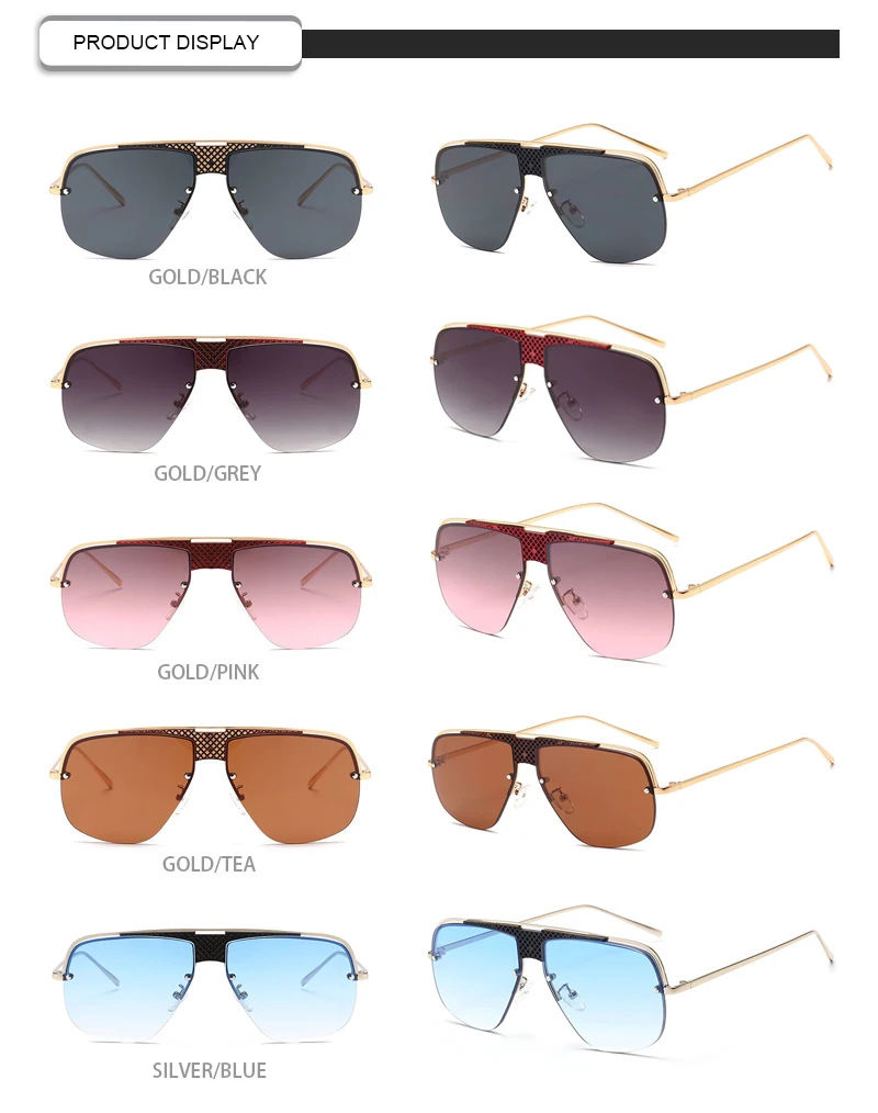 2019 fashion big frame gradient one-piece lens men women unisex sunglasses