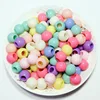 Factory wholesale colorful custom made acrylic big hole beads plastic SGS test past plastic pony beads