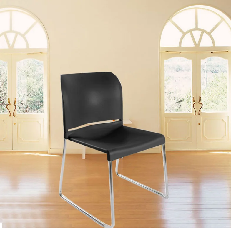 Cheap restaurant plastic chairs with metal legs, white plastic chair stackable