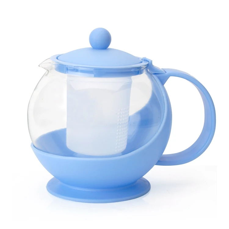 Wholesale Different Colour 750ml Plastic Small Glass Teapot With