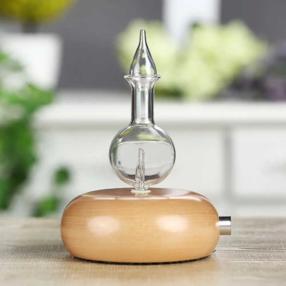 Hidly 20ml Glass With Wood Base Waterless Pure Essential Oil Diffuser