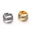 Cross border electricity supplier stainless steel jewelry Men and women double ring JF048