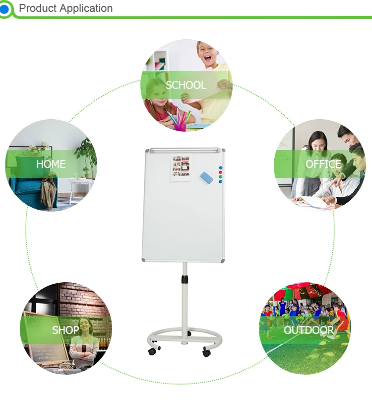 Top sale adjustable round tubes tripod flip chart magnetic whiteboard with stand for office and school
