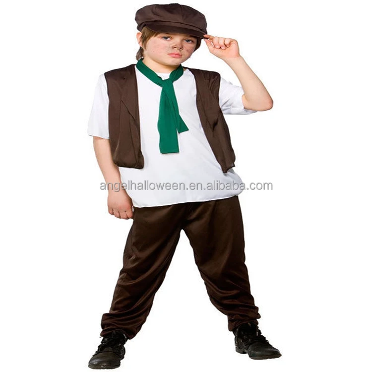 Boys Victorian Peasant Oliver Twist Dickens Kids Book Week Fancy Dress Costume