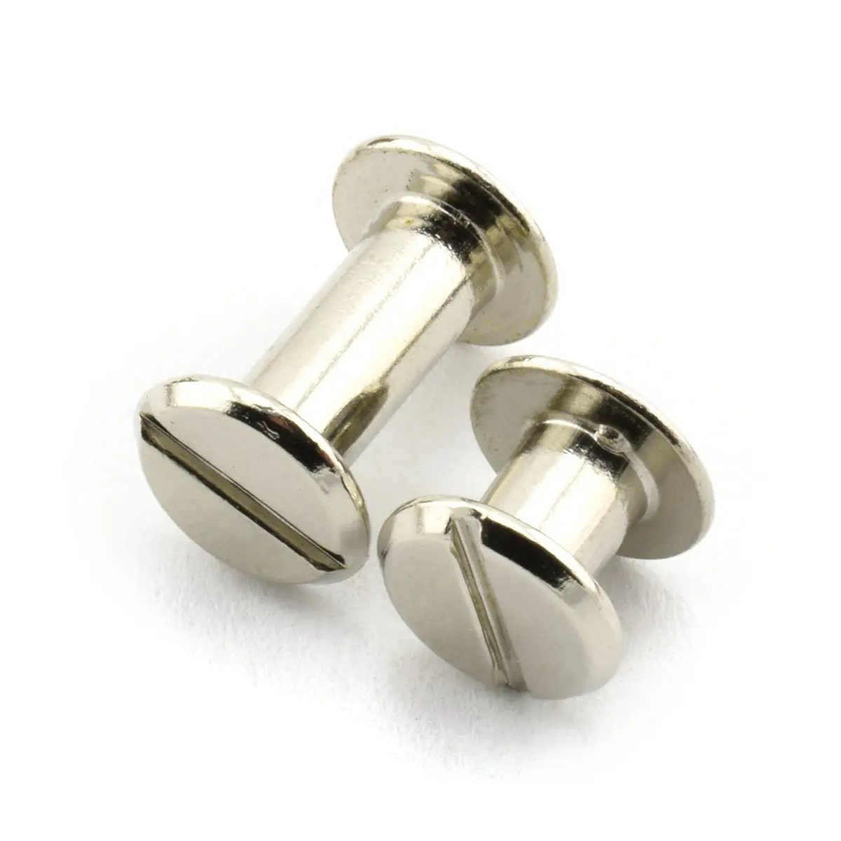 40 Sets Silvery Chicago Screws Assorted Kit 1/4 1/2 Inches Screw Posts Metal Accessories Nail Rivet Chicago Button For DIY Leather Decoration Bookbinding Round Flat Head Stud Screw M5x6/12mm