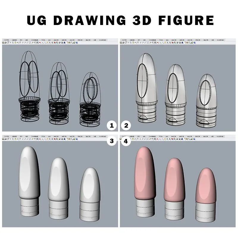 Silicone travel bottles UG DRAWING 3D FIGURE