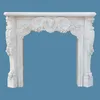 Freestanding Continental White Granite Fireplace Mantel Surrounds