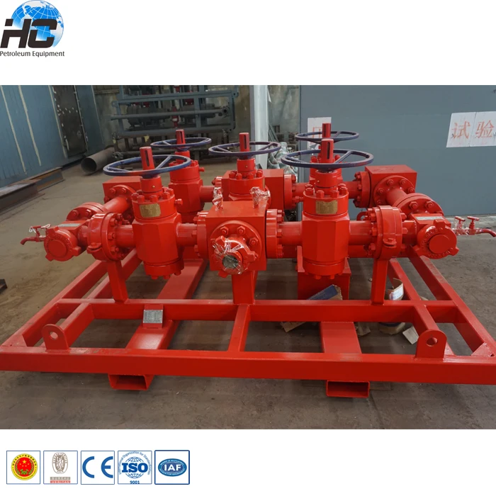 Oil Well Control API skid mounted choke manifold / oilfield manifold ...