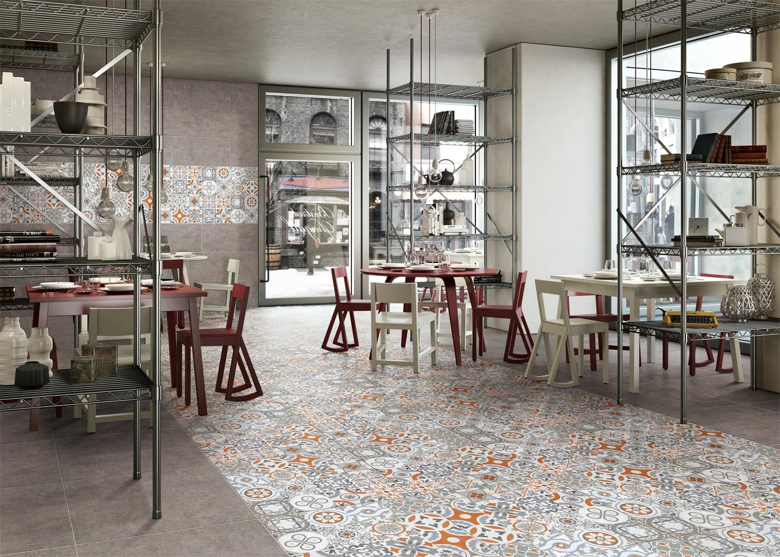 Hydraulic Used Press Cement Rose Pattern Tiles