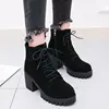 Autumn new lace up women's shoes high-heeled Martin boots boots thick high heel waterproof platform boots