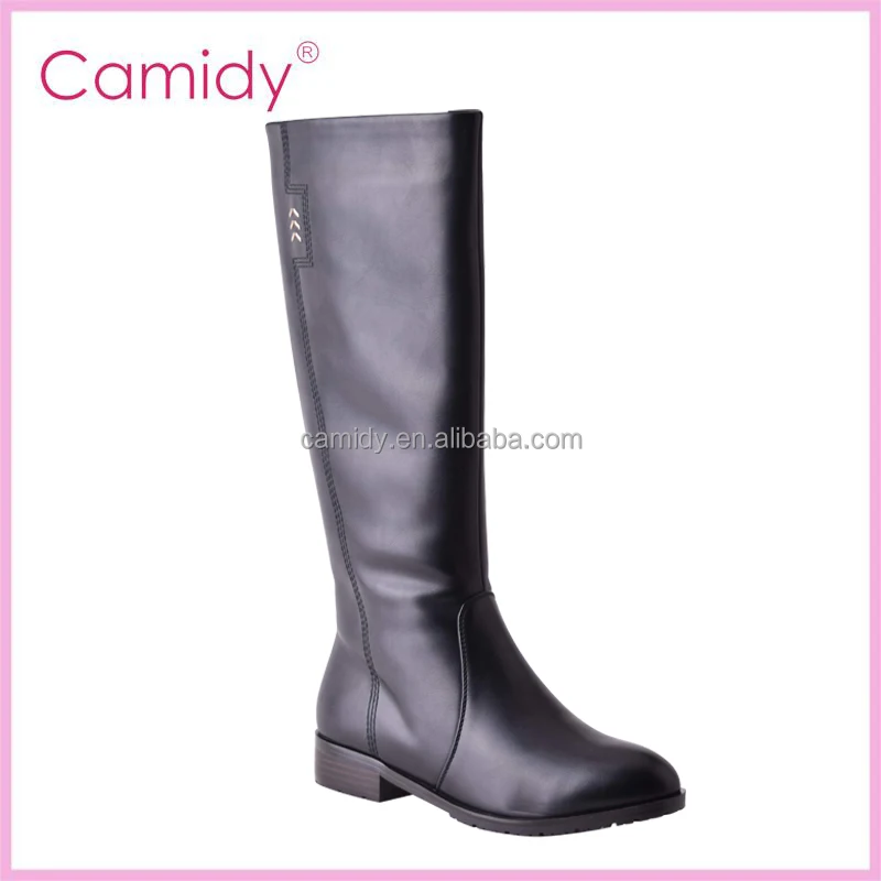 Wholesale shoes boots black fashion round toe woman botas