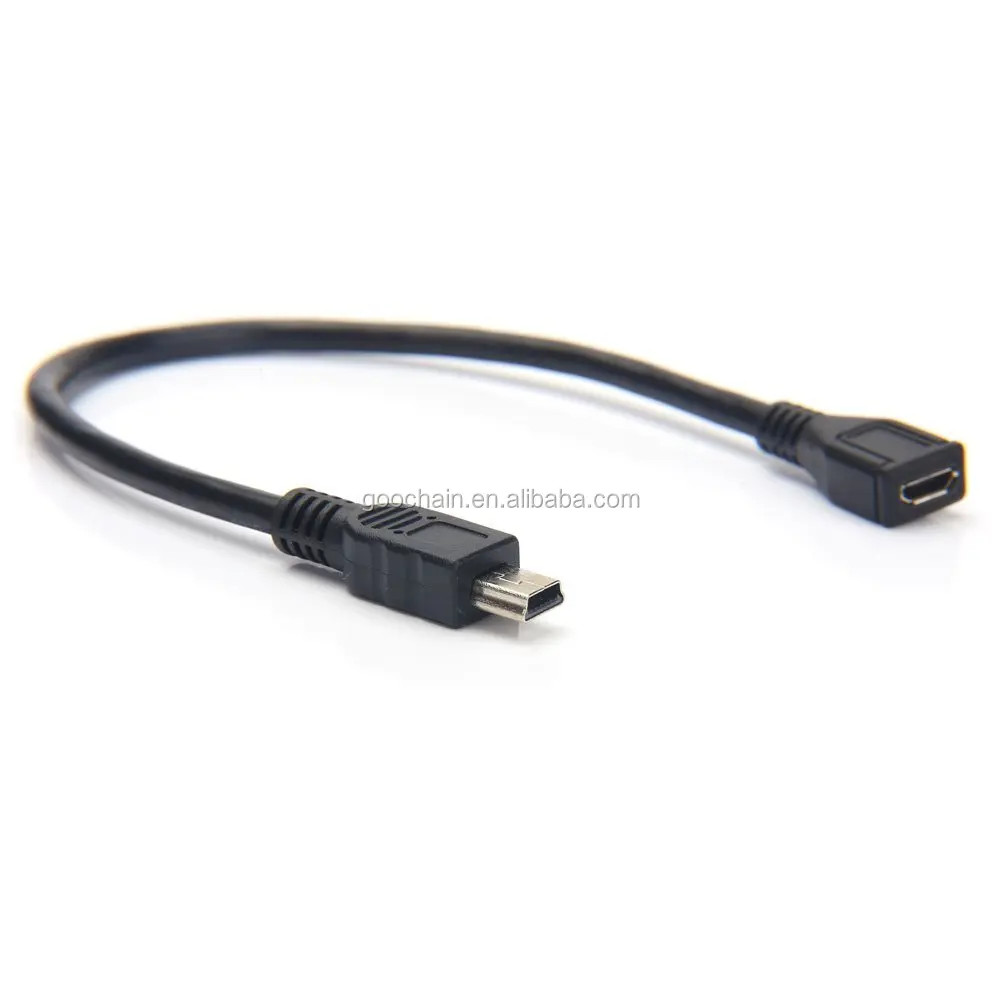 USB 2.0 Mini-A 5-pin Hembra a Micro-B Adaptador Macho Cable Convertidor 