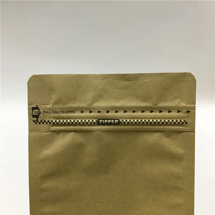 Eco Friendly 250g,500g,1kg 8 Sides Sealed Flat Bottom Zipper Coffee Resealable Kraft Paper Bag with Valve