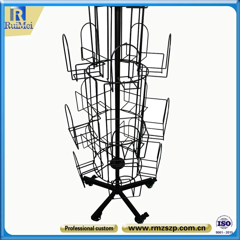 Custom Free Standing Rotating Display Rack Metal Book ...