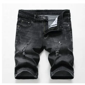 mens stretchy jean shorts