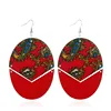 18 Styles Available Free Shipping Bohemian Pattern Printed Wooden African Earrings, African Earrings Wooden