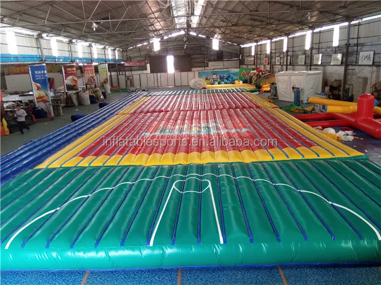 Outdoor inflatable football field air cushion , inflatable football game mat
