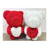 Flower Valentine Pink Rose Love Teddy Bear with Heart