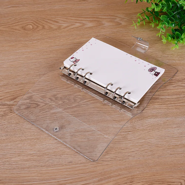 A5 A6 A7 Blank Transparent Plastic PP Cover Loose Leaf Ring Spiral Notebook With Filler Paper